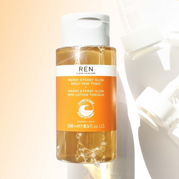 REN Radiance Skincare Ready Steady Glow Daily Aha Tonic 250ml Transparent