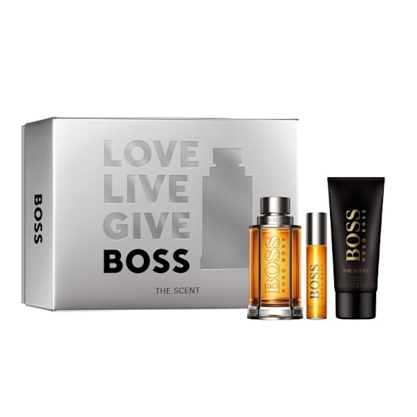 Giftset Boss The Scent Edt 100ml + Shower Gel 100ml + Edt 10ml Silver