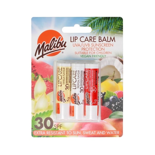 Malibu Lip Care Balm Trio SPF30 multifärg