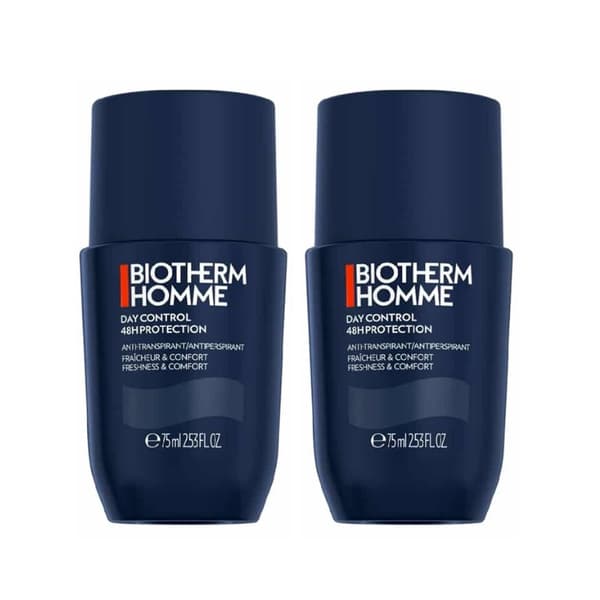 2-pack Biotherm Homme Day Control Roll On Deodorant 75ml Blå