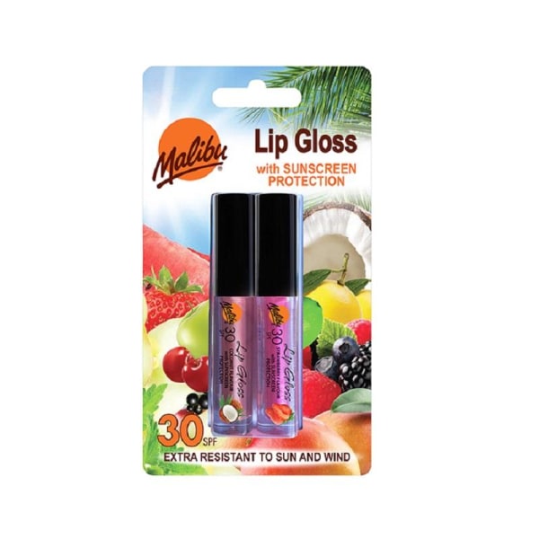 Malibu 2 pack Lip Gloss Coconut & Strawberry SPF30 Transparent