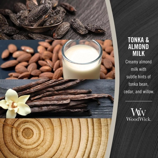 WoodWick Medium - Tonka & Almond Milk Beige