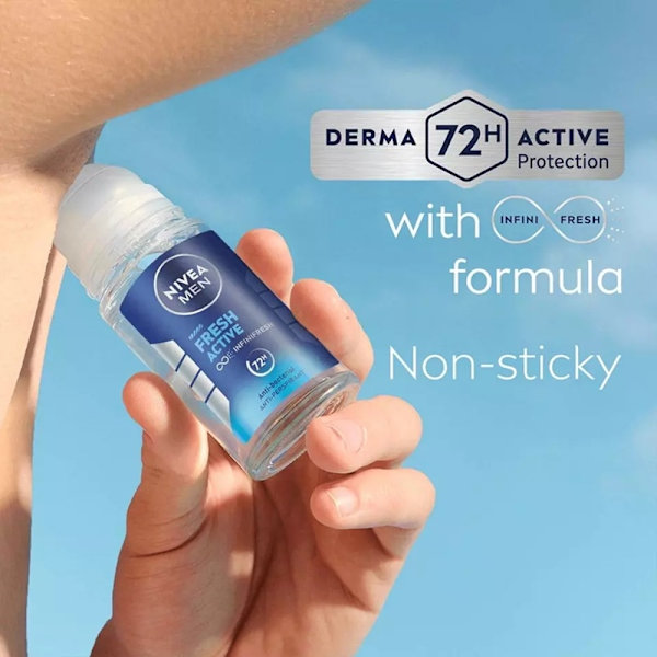 Nivea Men Fresh Active Roll On 50ml Blå