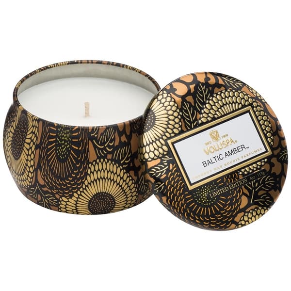Voluspa Decorative Tin Candle Baltic Amber 113g Guld
