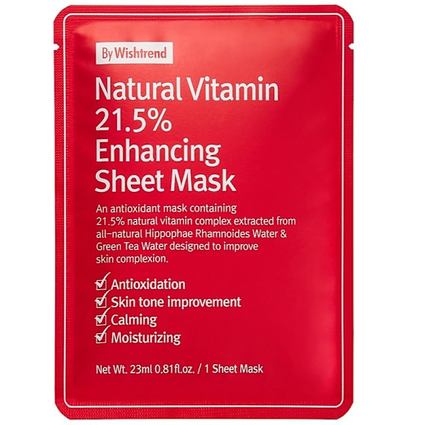 By Wishtrend Natural Vitamin 21.5% Enhancing Sheet Mask Röd