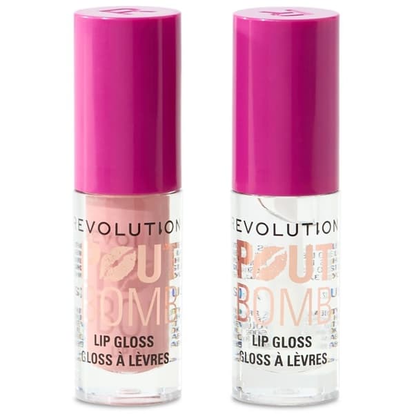 Makeup Revolution Pout Bomb Plumping Mini Lip Gloss Set Pink
