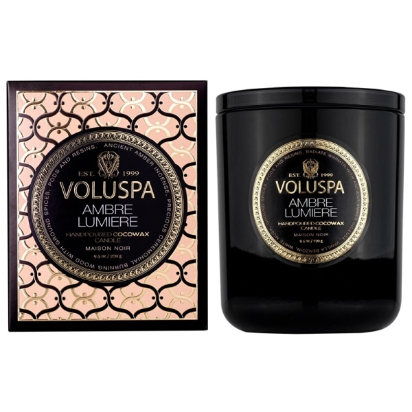 Voluspa Classic Candle Ambre Lumiere 269g Svart