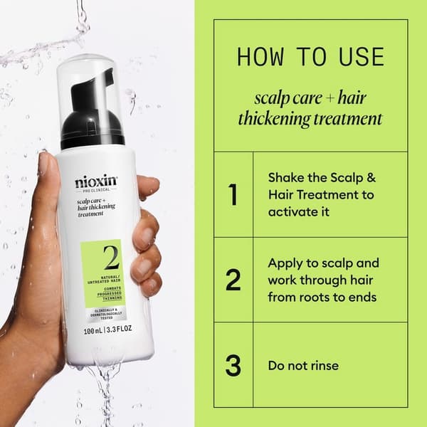 Nioxin System 2 Scalp Treatment for Thinning Hair 100ml White