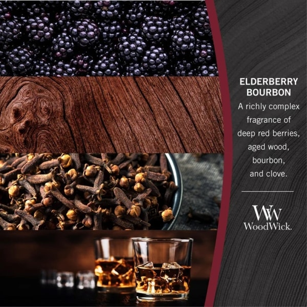 WoodWick Large - Elderberry Bourbon Transparent