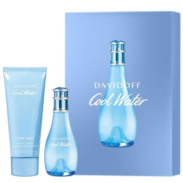 Giftset Davidoff Cool Water Woman Edt 30ml + Body Lotion 75ml Blue