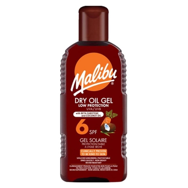 Malibu Dry Oil Gel SPF6 with Carotene & Coconut Oil 200ml Multicolor