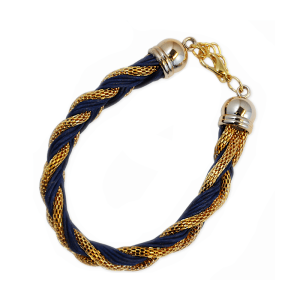 Armband Braided Gold Blue Transparent