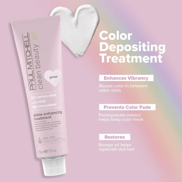Paul Mitchell Clean Beauty Shine Enhancing Treatment Gloss 150ml Transparent