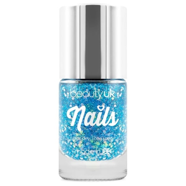 Beauty UK Glitter Nail Polish - Supernova Blue Transparent