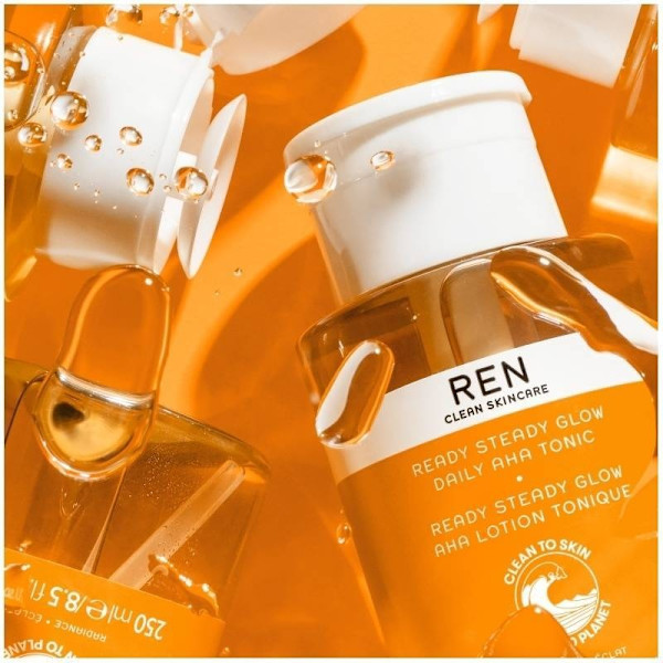 REN Radiance Skincare Ready Steady Glow Daily Aha Tonic 250ml Transparent