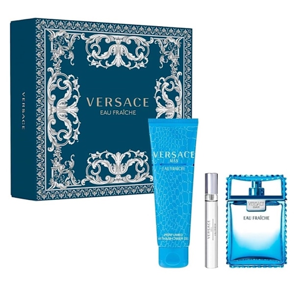 Giftset Versace Man Eau Fraiche Edt 100ml + Edt 10ml + SG 150ml Blå