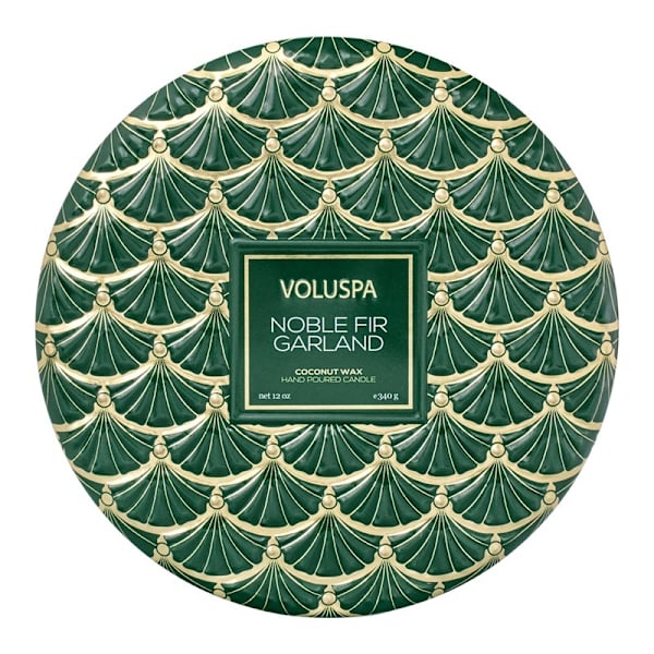 Voluspa 3-Wick Candle Decorative Tin Noble Fir Garland 340g Transparent