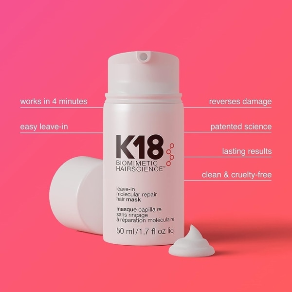 K18 Leave-In Molecular Repair Hair Mask 50ml Transparent