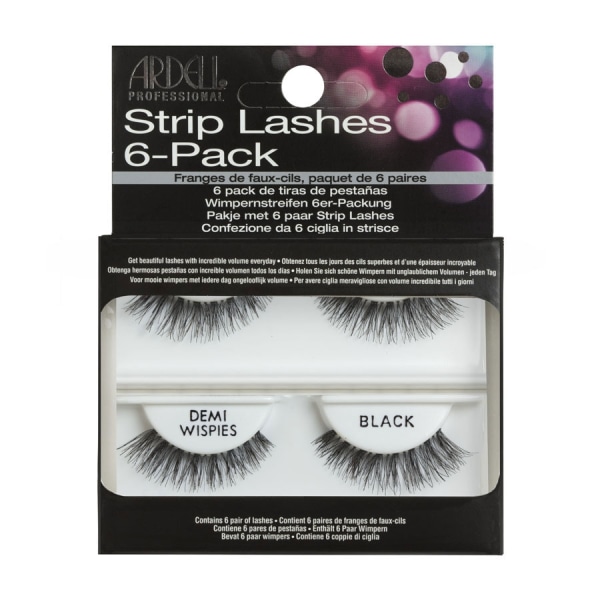 Ardell Professional 6-pack Strip Lashes Demi Wispies Black