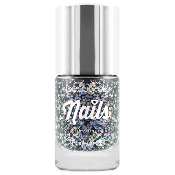 Beauty UK Glitter Nail Polish - Midnight Sky Black Transparent