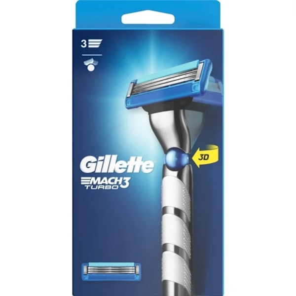 Gillette Mach3 Turbo 3D Razor + 1 Blade Blå