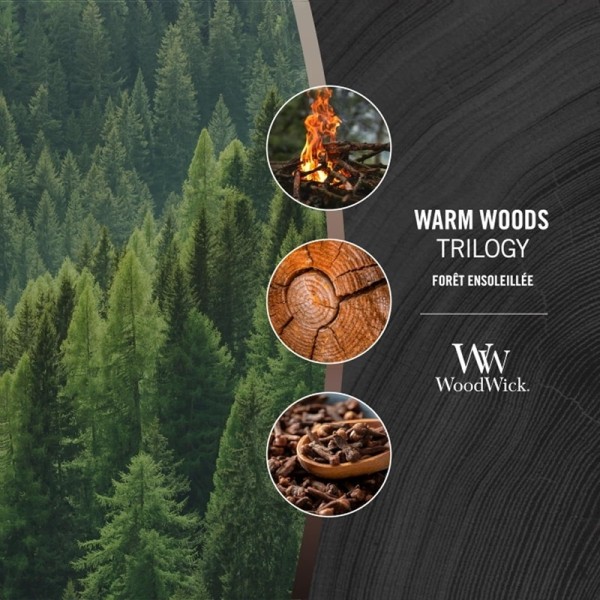 WoodWick Trilogy Large - Warm Woods Transparent