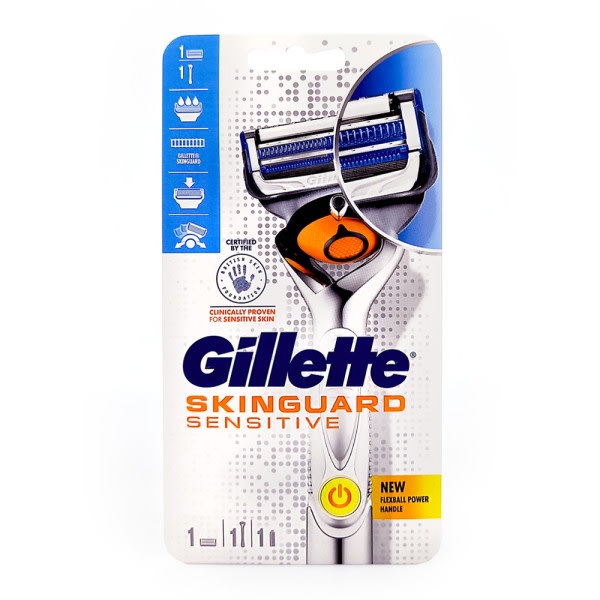 Gillette Skinguard Sensitive Power Razor Transparent