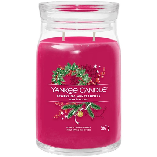 Yankee Candle Signature Large Jar Sparkling Winterberry 567g Rosa