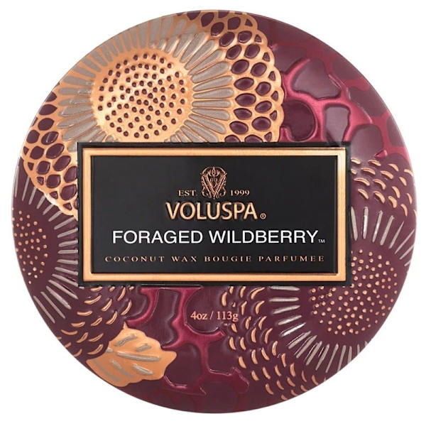 Voluspa Decorative Tin Candle Foraged Wildberry 113g Purple