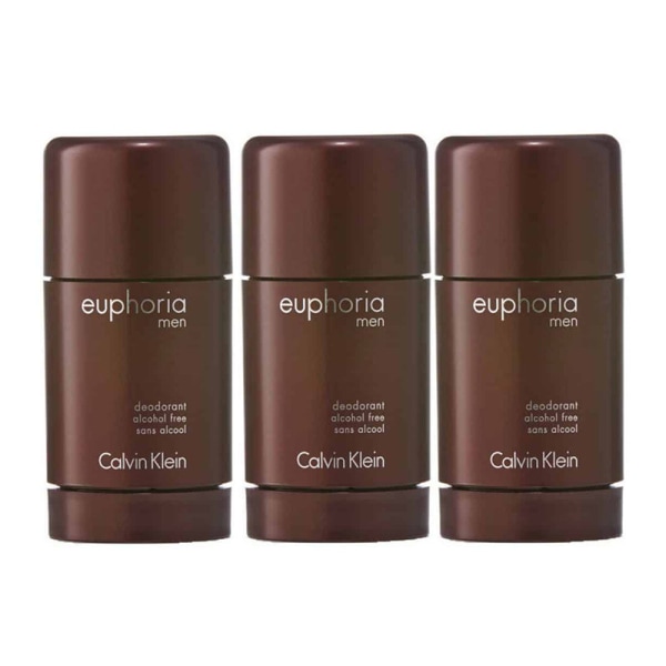 3-pack Calvin Klein Euphoria For Men Deostick 75ml Brun