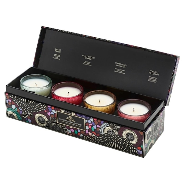 Giftset Voluspa 4 Petite Pedestal Candle Japonica 2024 multifärg