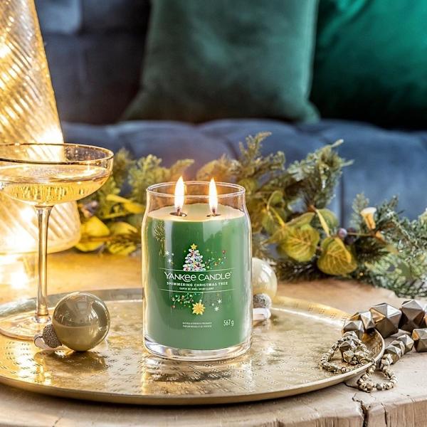 Yankee Candle Signature Large Jar Shimmering Christmas Tree 567g Grön