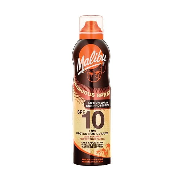Malibu Continous Lotion Spray SPF10 175ml Transparent