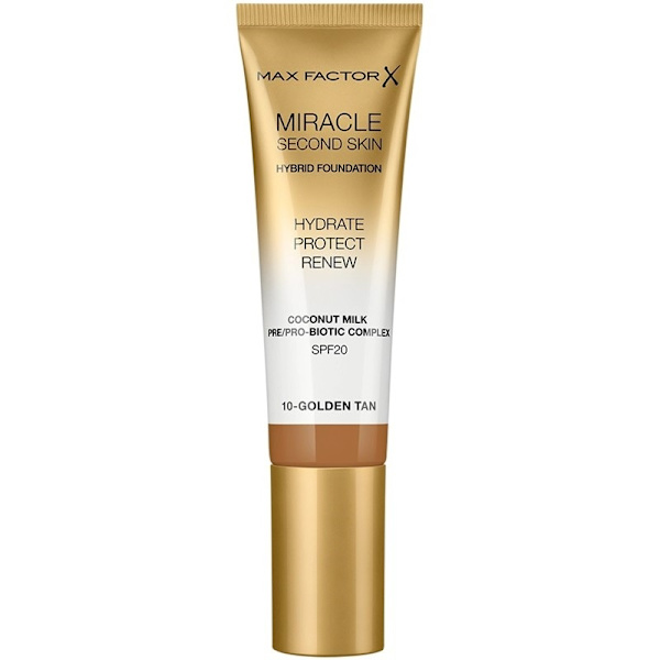 Max Factor Miracle Second Skin Foundation 10 Golden Tan Beige