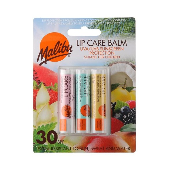 Malibu Lip Care Balm SPF30 3x5g White