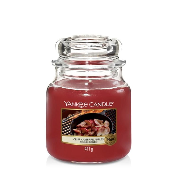 Yankee Candle Classic Medium Jar Crisp Campfire Apples 411g Röd