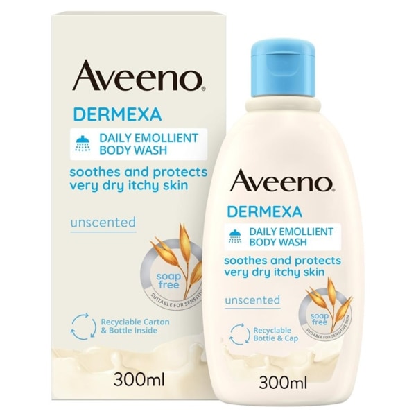 Aveeno Dermexa Daily Emollient Body Wash 300ml White