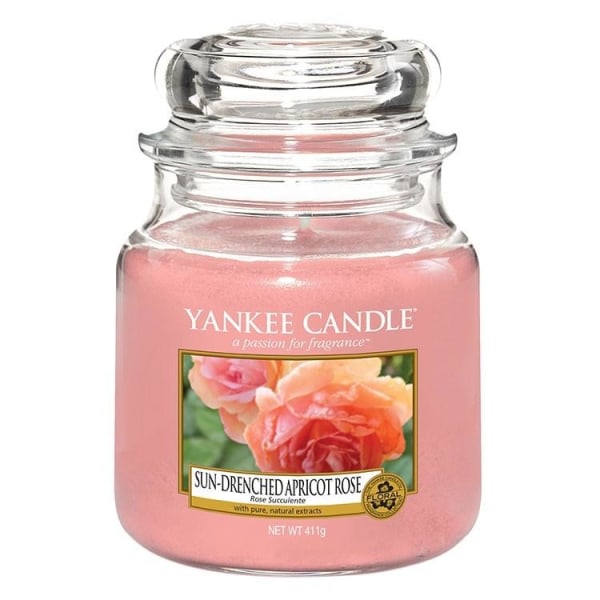Yankee Candle Classic Medium Jar Sun-Drenched Apricot Rose 411g Pink