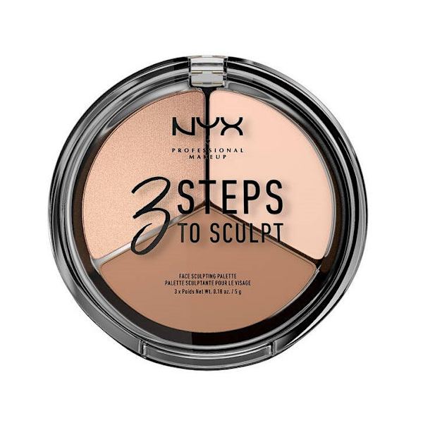 NYX PROF. MAKEUP 3 Steps To Sculpt Face Sculpting Palette - Fair Brun