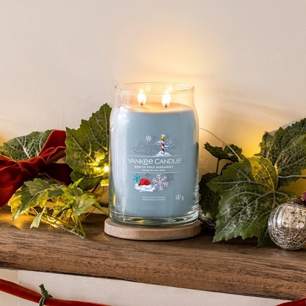 Yankee Candle Signature Large Jar North Pole Hideaway 567g Blå
