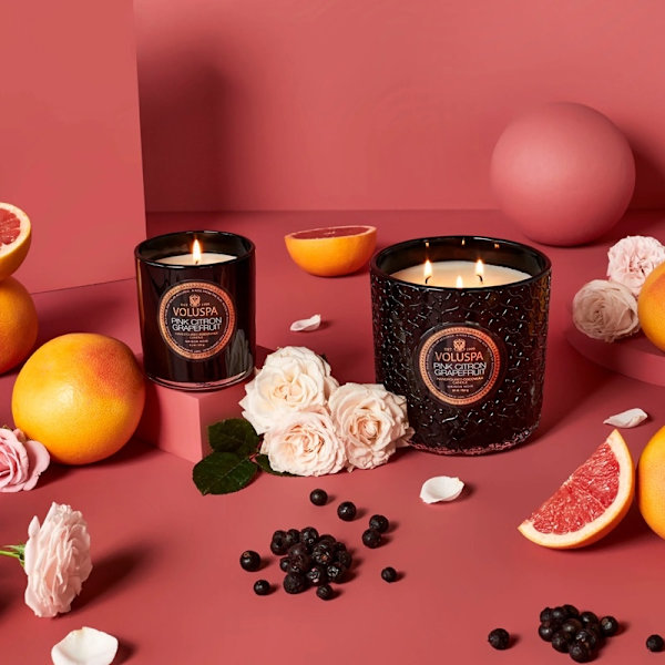 Voluspa Classic Candle Pink Citron Grapefruit 269g Black