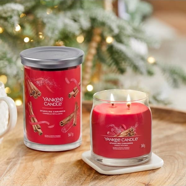 Yankee Candle Signature Medium Jar Sparkling Cinnamon 368g Red