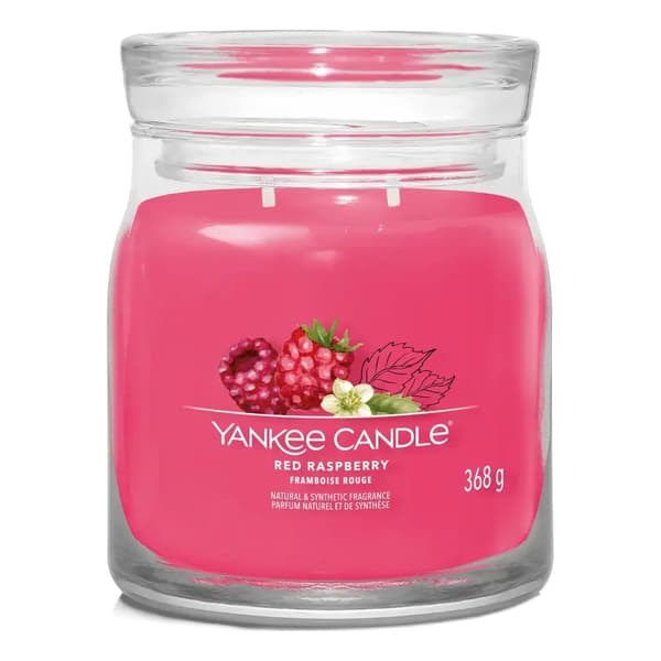 Yankee Candle Signature Medium Jar Red Raspberry 368g Röd