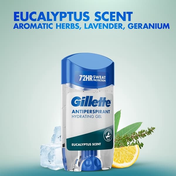 Gillette Eucalyptus Antiperspirant Gel 70ml Blue