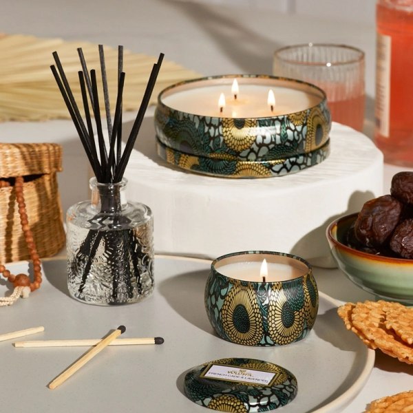 Voluspa Decorative Tin Candle French Cade & Lavender 113g Grön