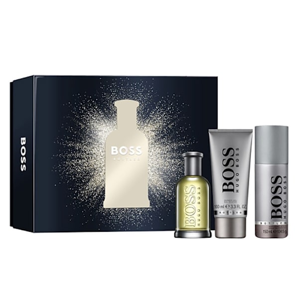 Giftset Hugo Boss Bottled Edt 100ml + Shower Gel 100ml + Deo Spray 150ml Transparent