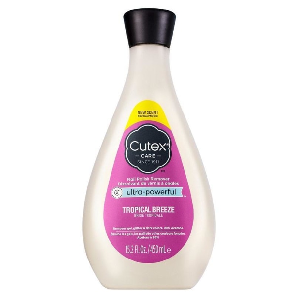 Cutex Ultra-Powerful Nail Polish Remover Tropical Breeze 450 ml Transparent