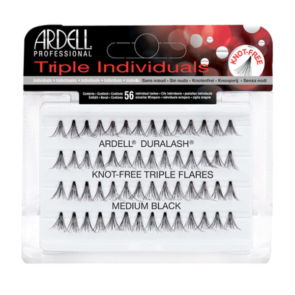 Ardell Triple Individuals Duralash Knot Free Flares Medium Black Svart