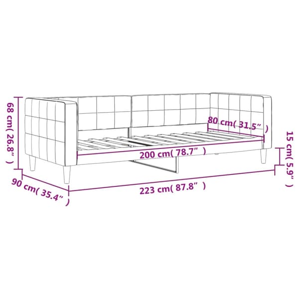 Dagbädd mörkgrön 80x200 cm sammet