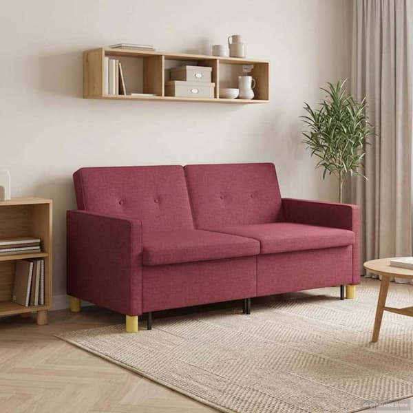 Pull Out Sofa Bed Vinröd Tyg